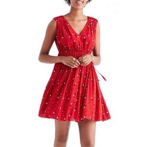 Madewell Red Floral Summer Dress